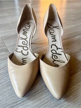 Sam Edelman Beige D'Orsay Pointed-Toe Heels